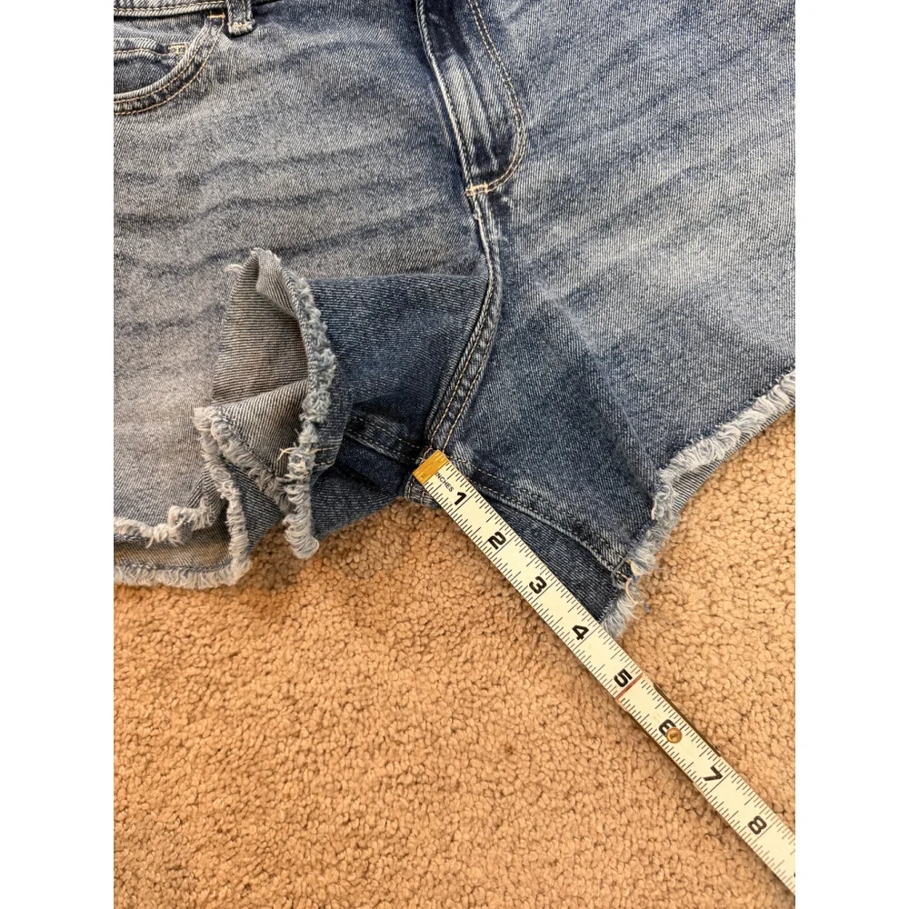 Woman's Hollister Blue Curvy High-Rise Vintage Stretch Cutoff Jean Shorts 13 Y2K
